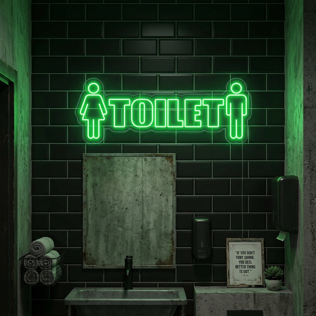 "Toilet, Mann, kvinne" Neonskilt