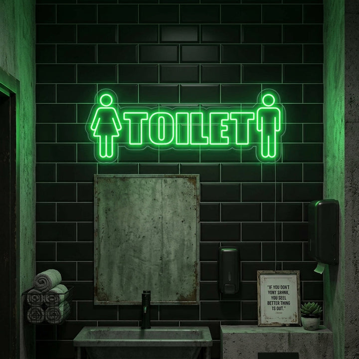 "Toilet, Mann, kvinne" Neonskilt