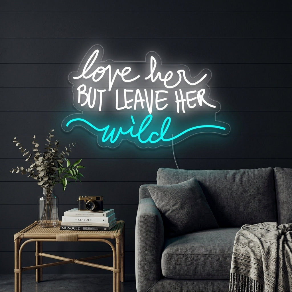 "Love Her But Leave Her Wild" Neonskilt