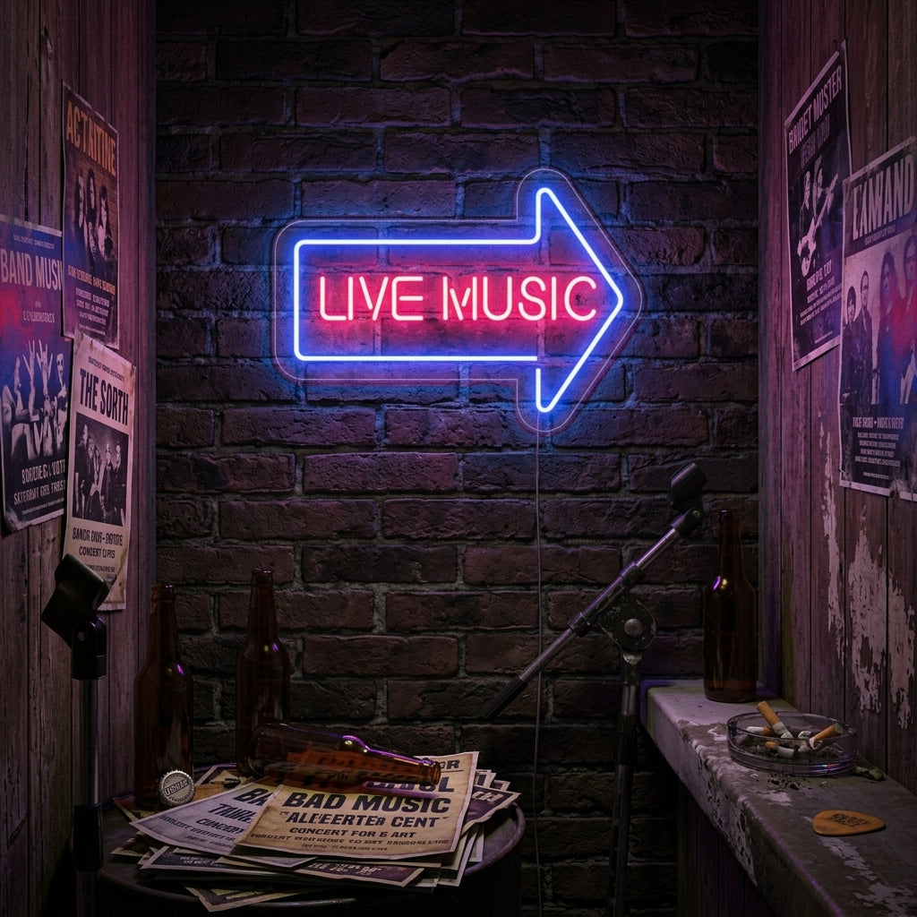 "Live Music" Neonskilt