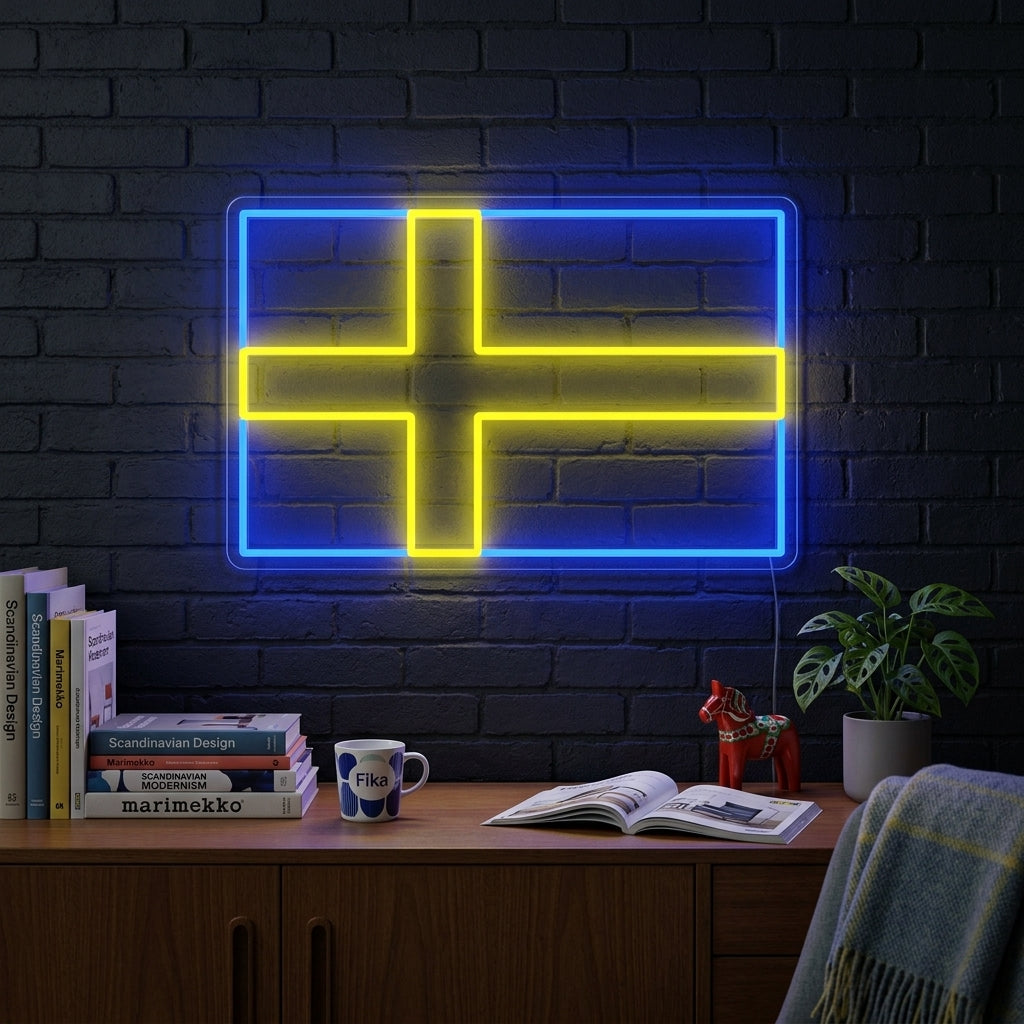 "Sveriges Flagg" Neonskilt