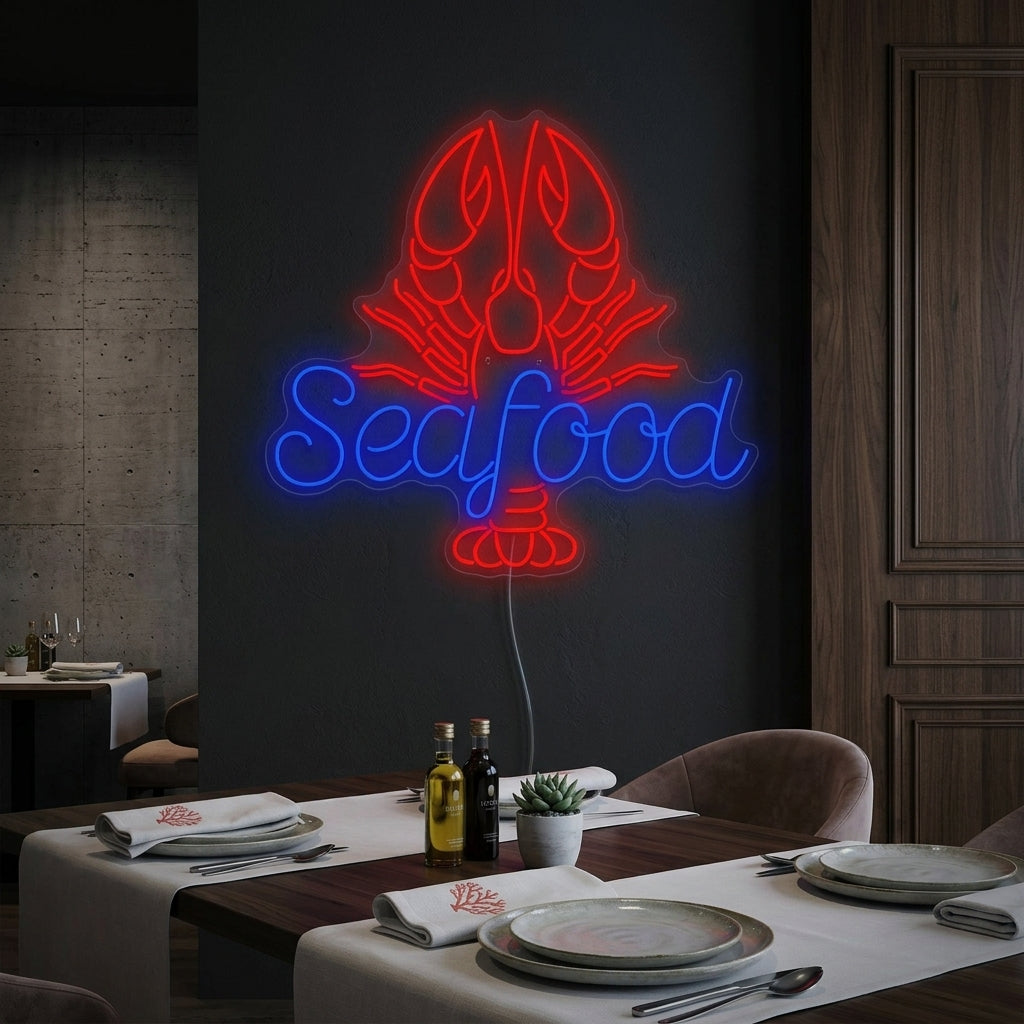 "Seafood" Neonskilt