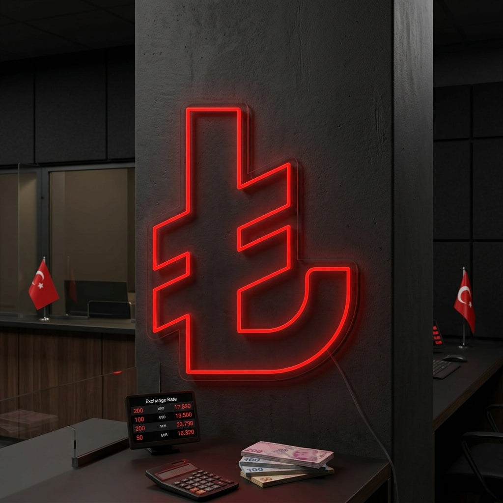 "Tyrkisk Lira" Neonskilt
