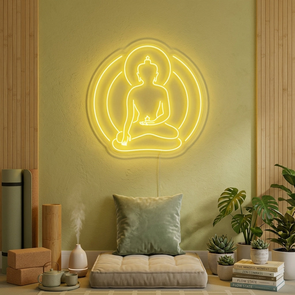 "Buddha yoga, yogaromdekor" Neonskilt