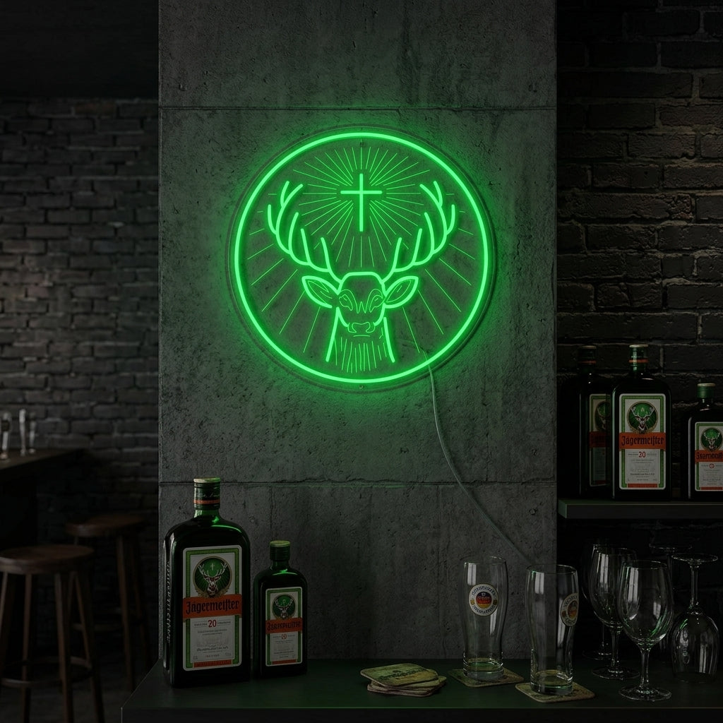 "Tysk Jägermeister-Likør" Neonskilt