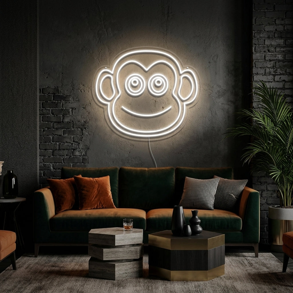 "Apeansikt" Neonskilt