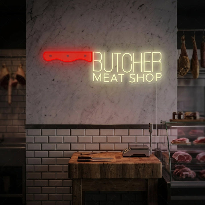 "Butcher Meat Shop" Neonskilt
