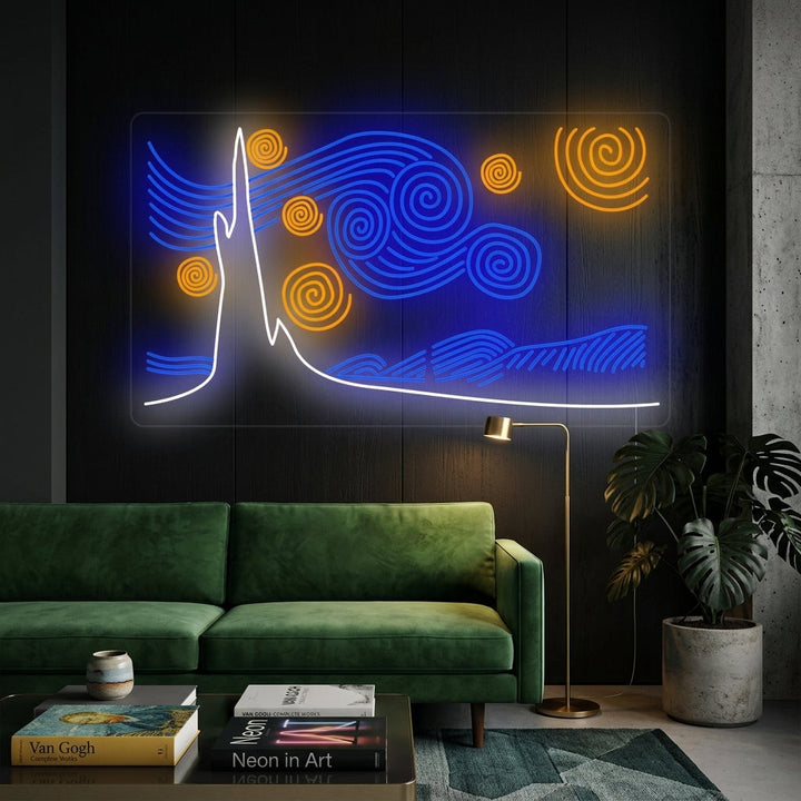 "Stjernenatt Vincent Van Gogh" Neonskilt