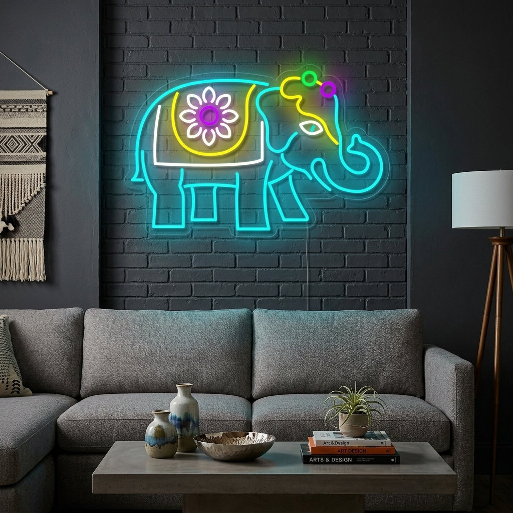 "Indisk Elefant" Neonskilt