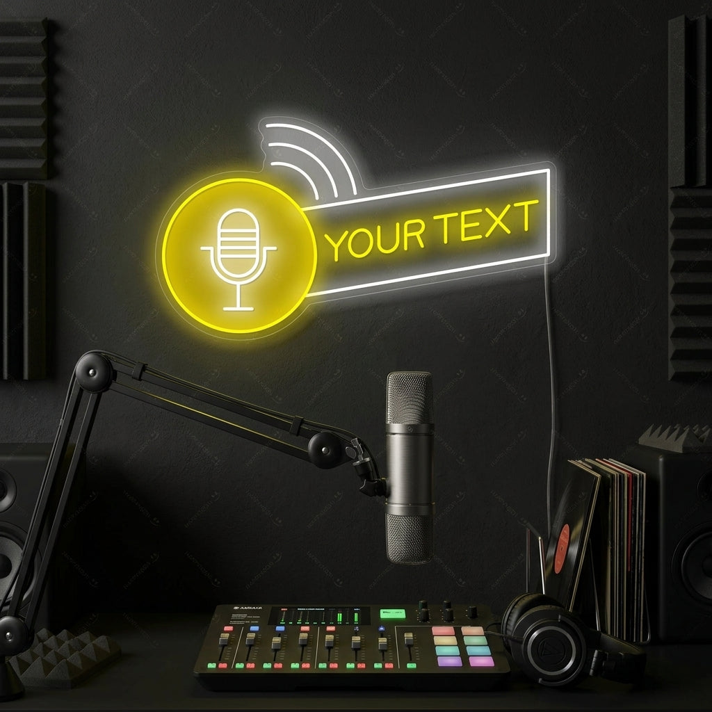 "Egendefinert Podcast-logo" Neonskilt