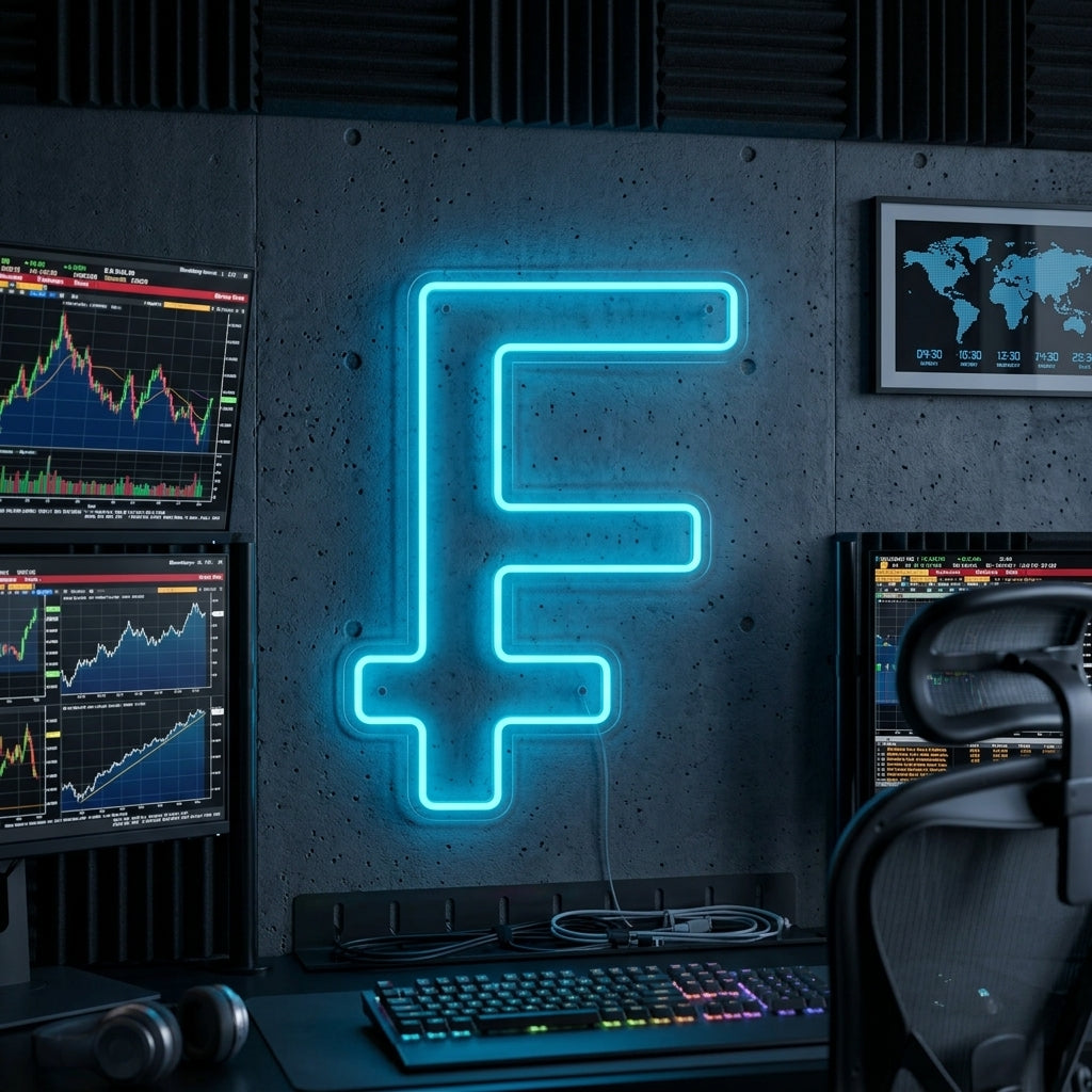 "Symbol For Sveitsiske Franc" Neonskilt