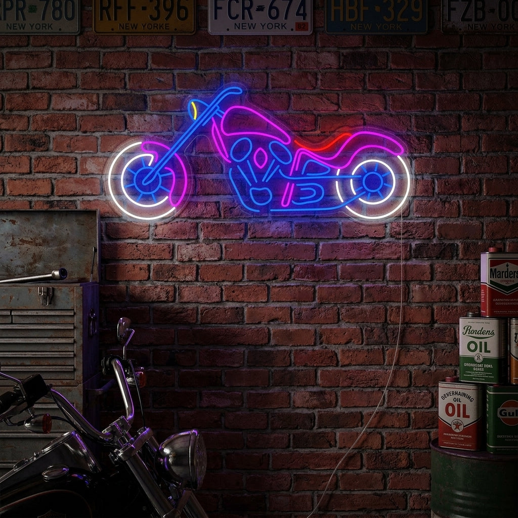 "Motorsykkel" Neonskilt