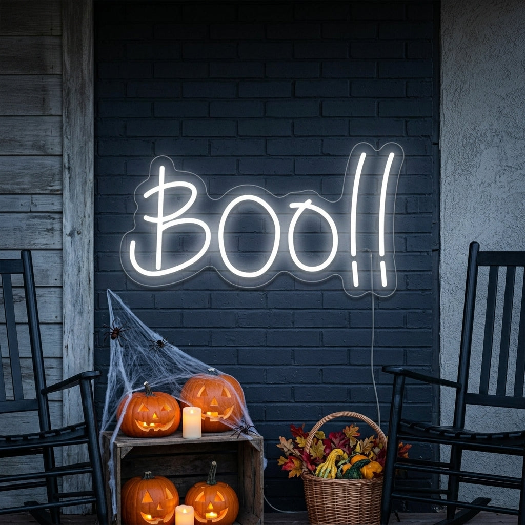 "Halloween-Dekorasjon Boo" Neonskilt