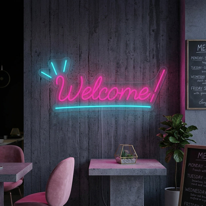 "Welcome" Neonskilt
