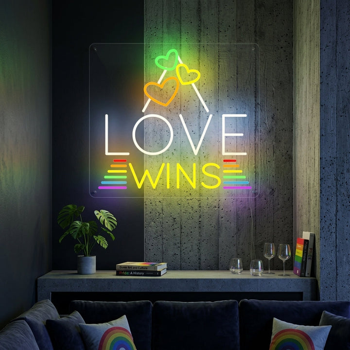 "LGBT Love Wins" Neonskilt