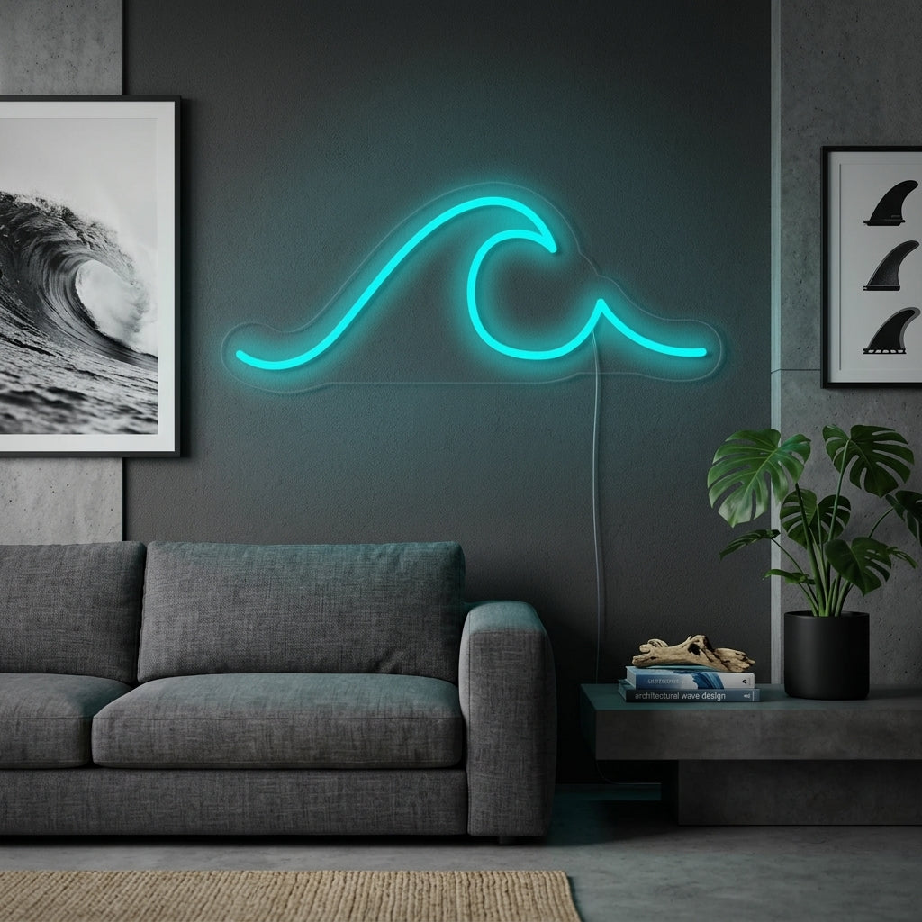 "Sjøbølge" Neonskilt