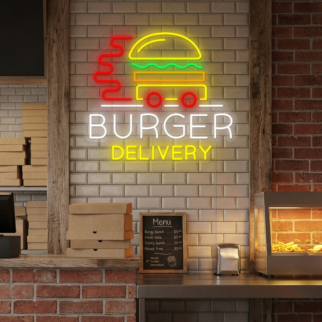 "Burger Delivery" Neonskilt