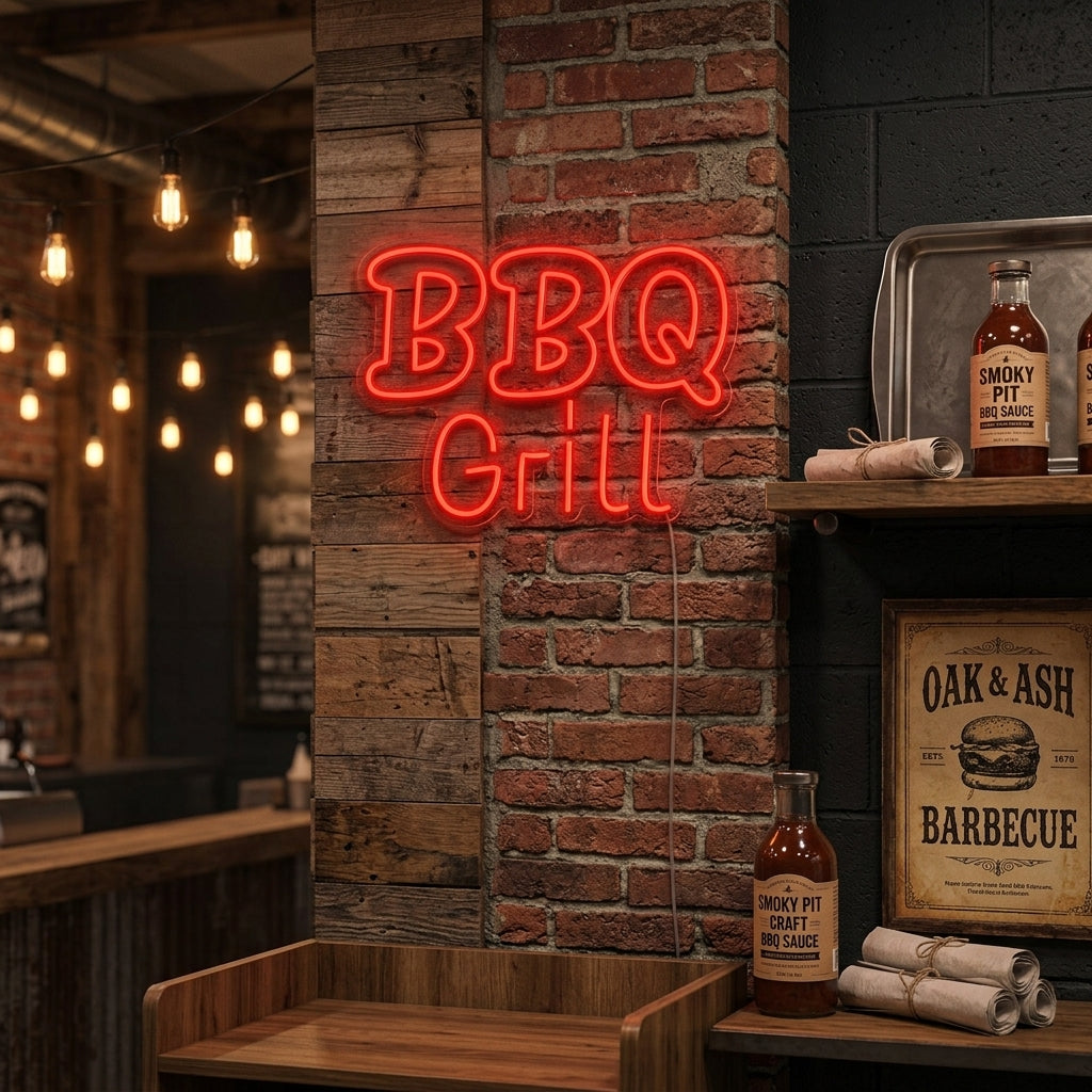 "BBQ Grill" Neonskilt