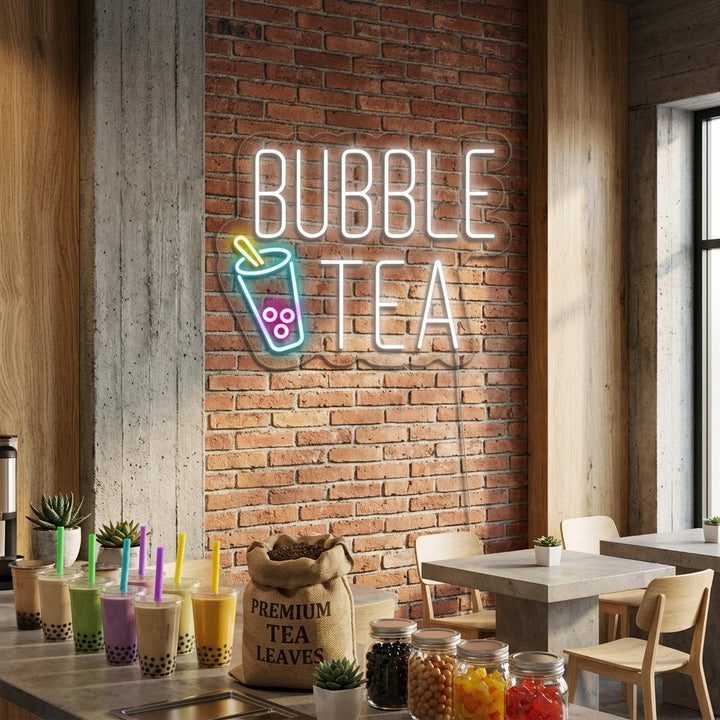 "Kopp, Bubble Tea" Neonskilt