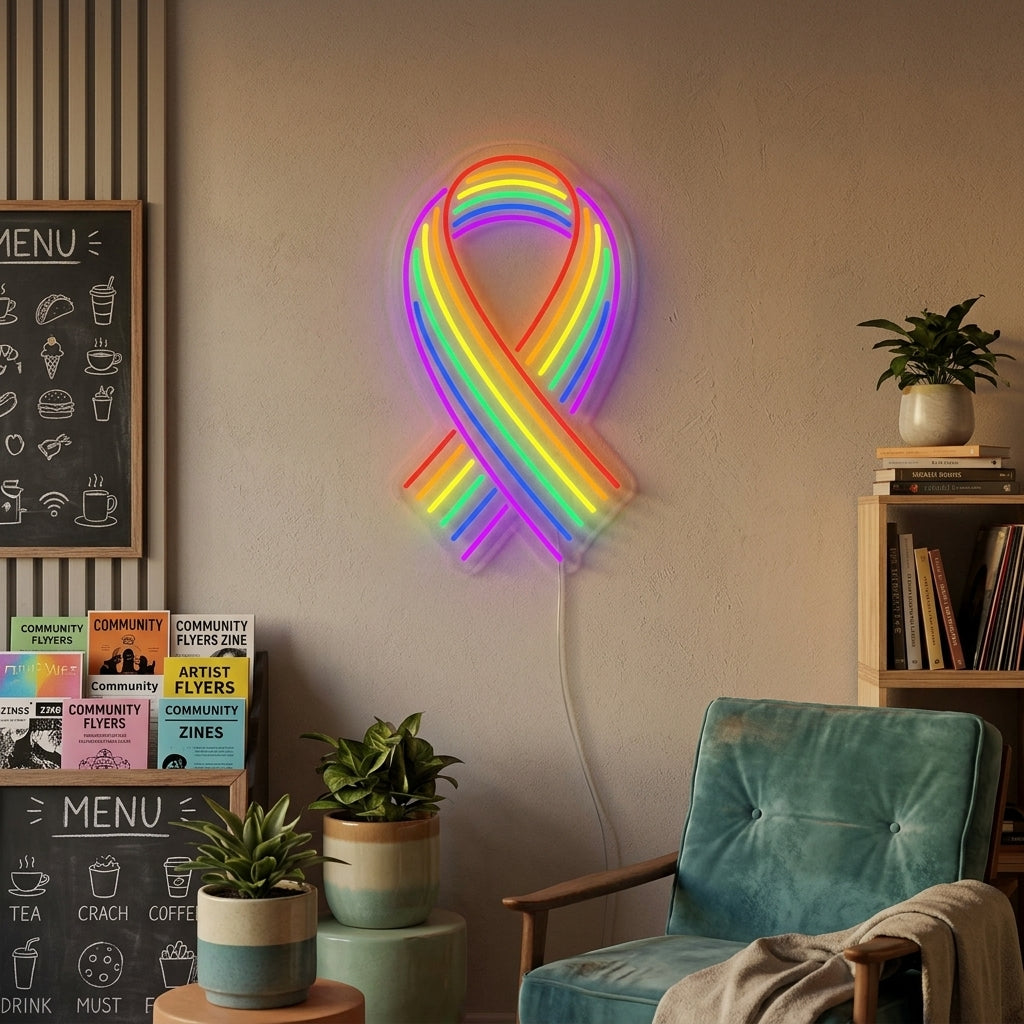 "Regnbueflagg Lgbt-Pride Unikt, Bånd" Neonskilt