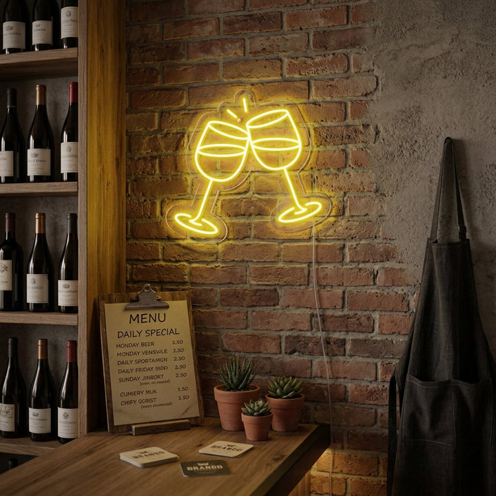 "Champagneglass" Neonskilt