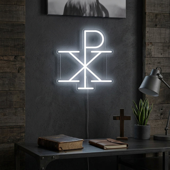 "Monogram av Jesus Kristus Chi Rho" Neonskilt