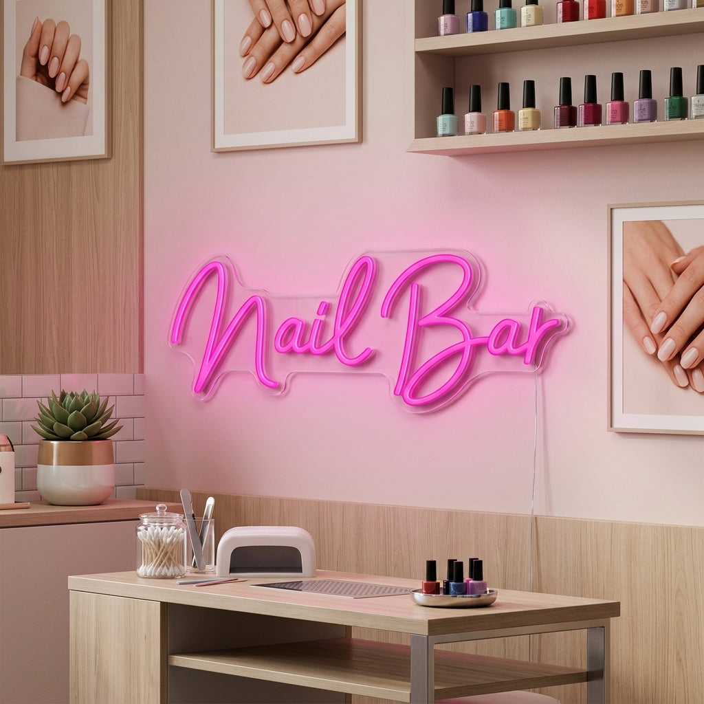 "Nail Bar" Neonskilt