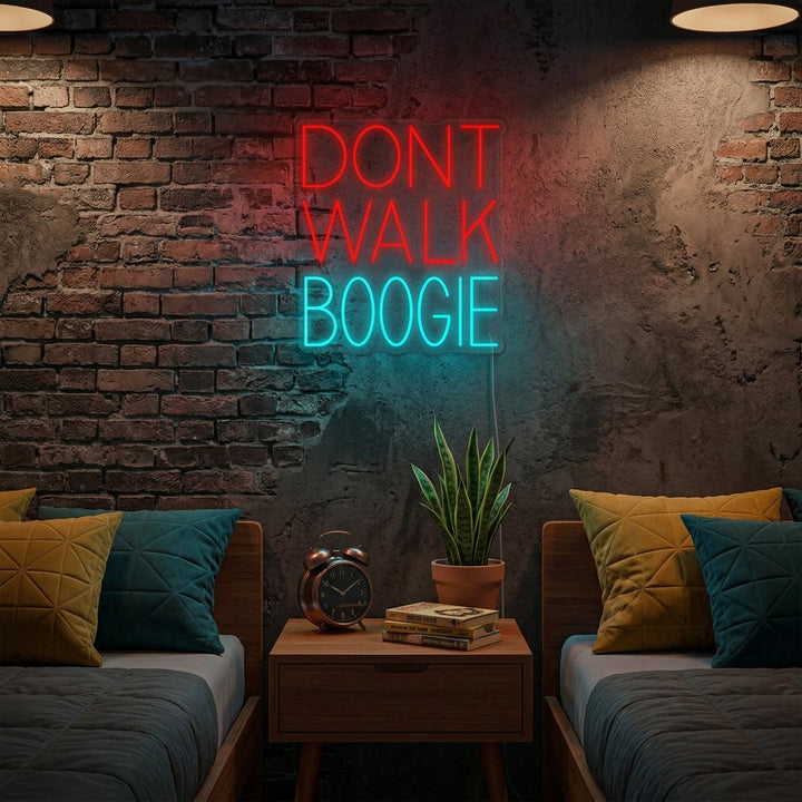 "Dont Walk Boogie Vinylmusikk" Neonskilt