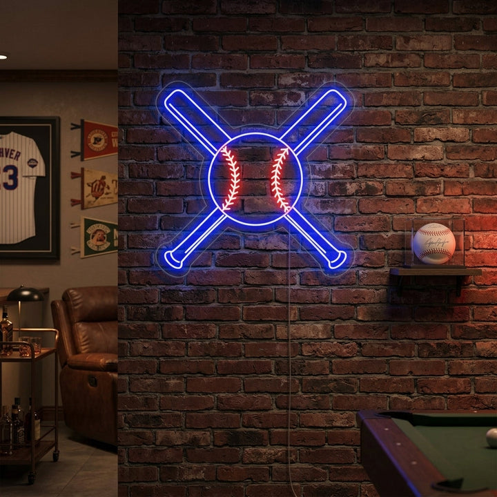 "Baseball Balltre Med Ball" Neonskilt
