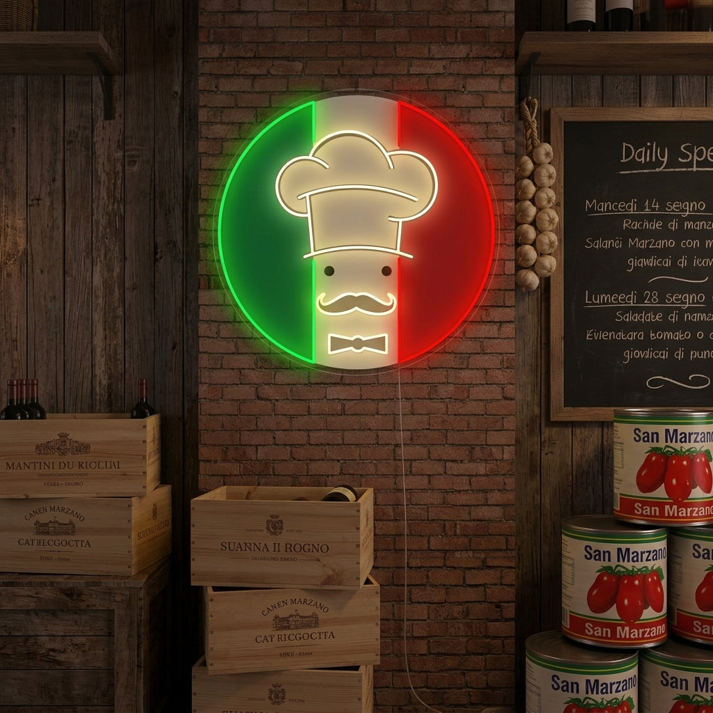 "Kokken italiensk restaurantlogo" Neonskilt