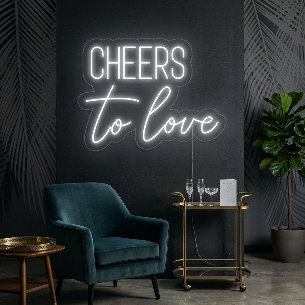 "Cheers To Love" Neonskilt