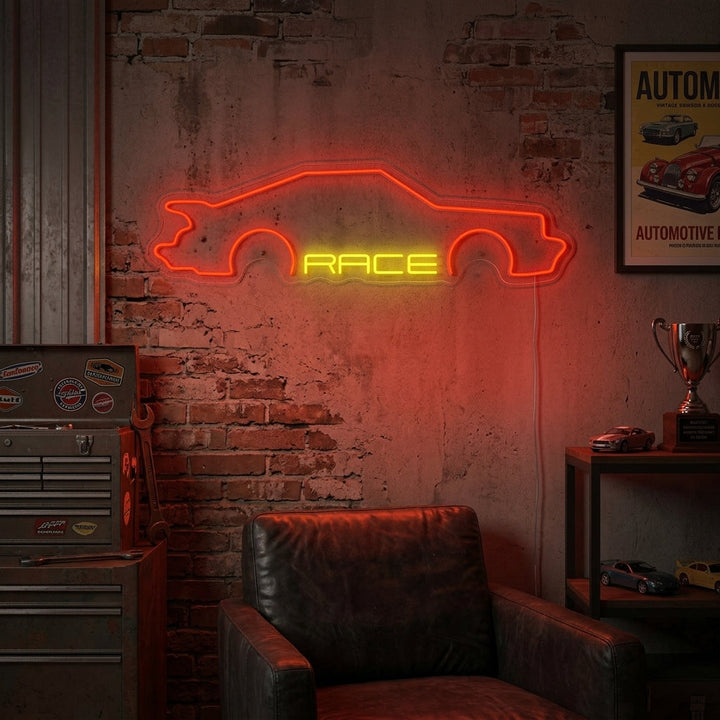 "Bil, Race" Neonskilt