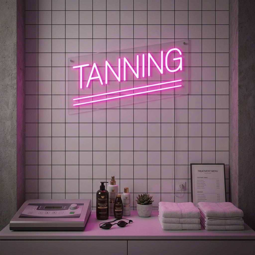 "Tanning" Neonskilt