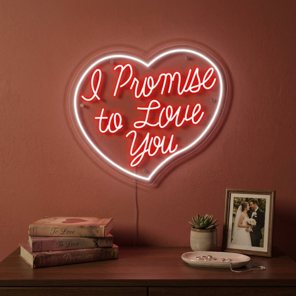 "I Promise To Love You" Neonskilt