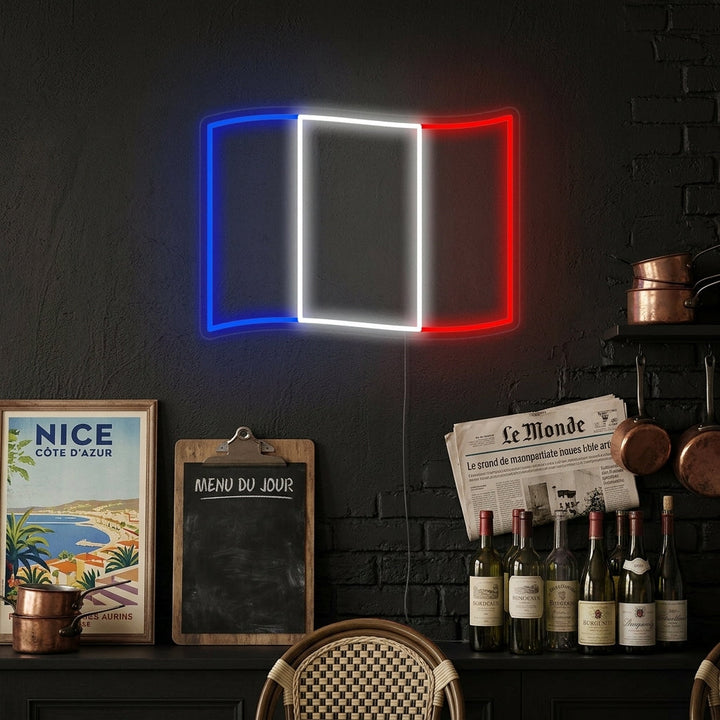 "Frankrikes Flagg" Neonskilt