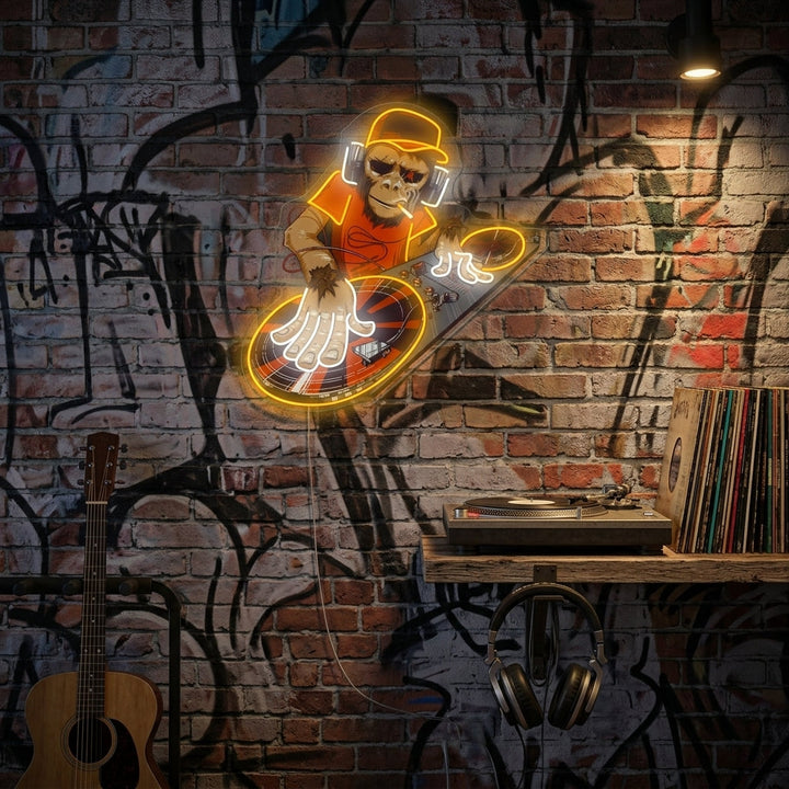 "Monkey Dj" Neonskilt