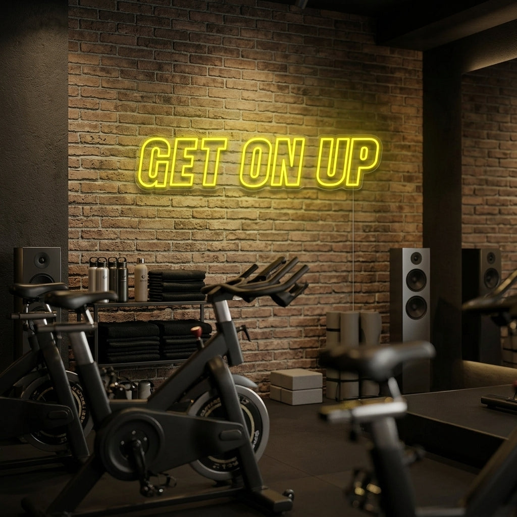 "Get On Up Treningsstudioet" Neonskilt
