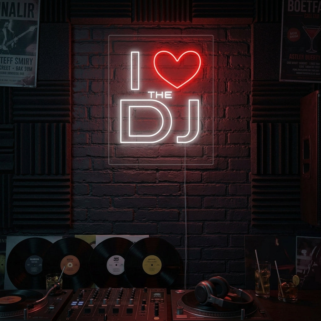 "I Love The Dj" Neonskilt