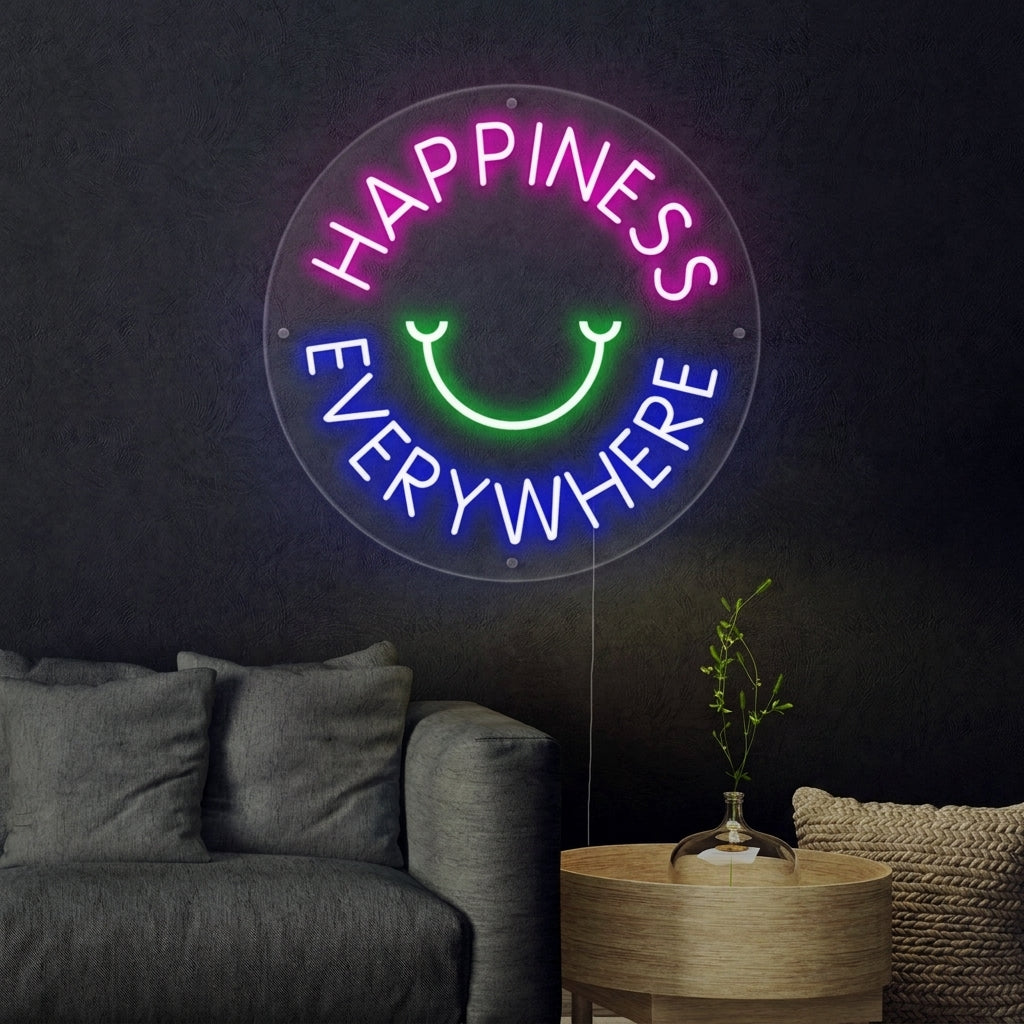 "Happyness Everywhere" Neonskilt
