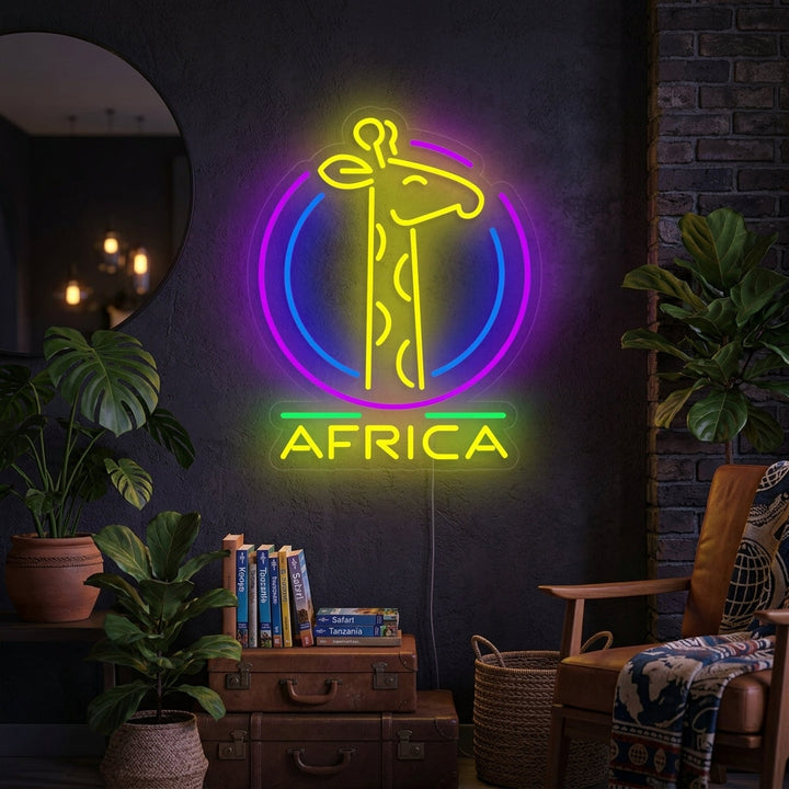 "Afrikansk Sjiraff" Neonskilt