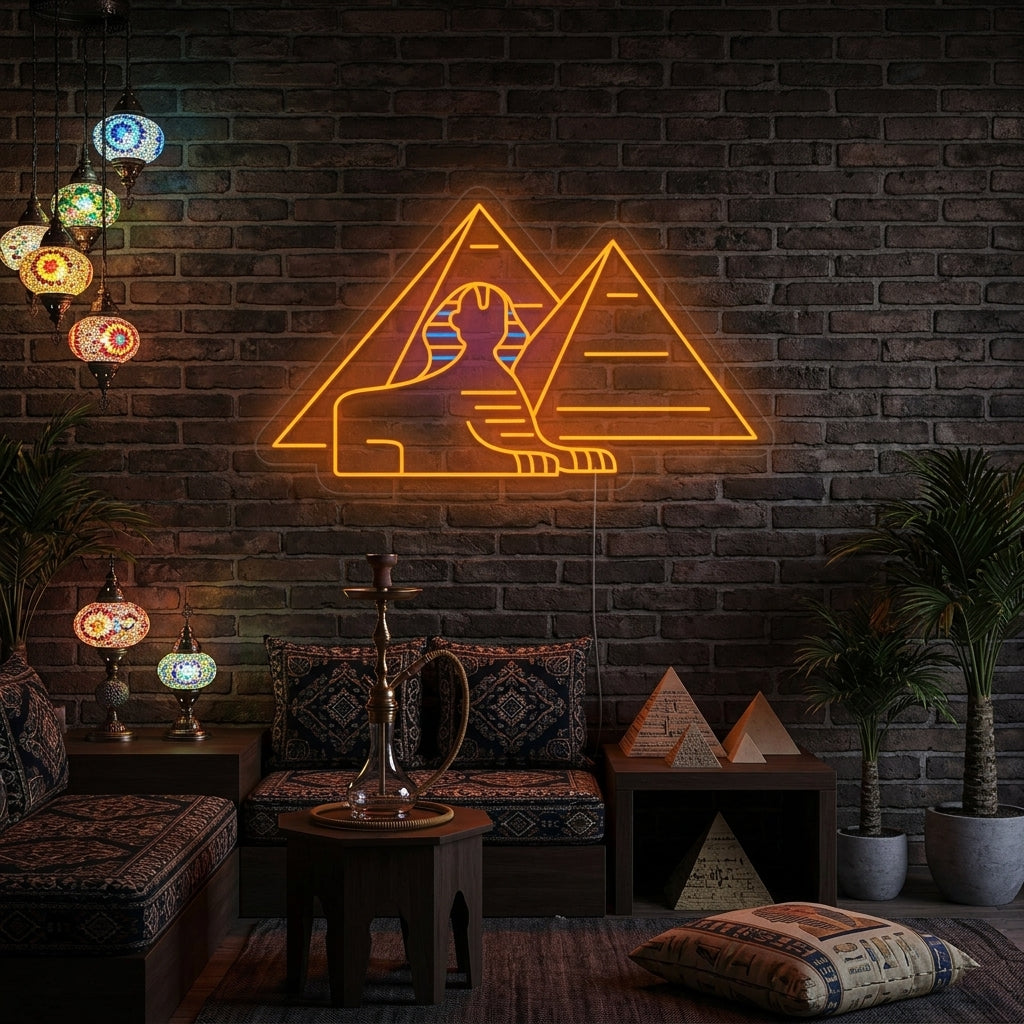 "Sfinksen Egyptiske Pyramider" Neonskilt