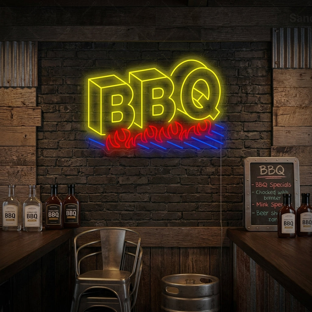 "BBQ-logo" Neonskilt
