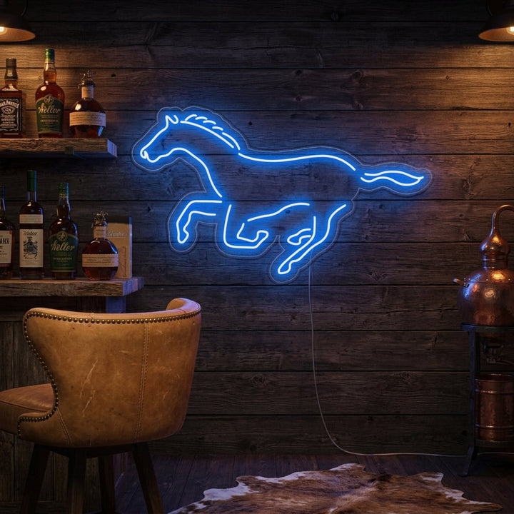 "Hest, Løpende Hest" Neonskilt