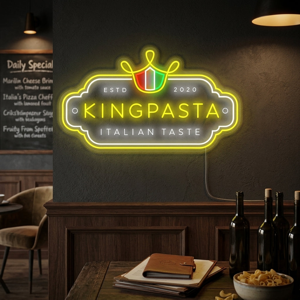 "King Pasta" Neonskilt