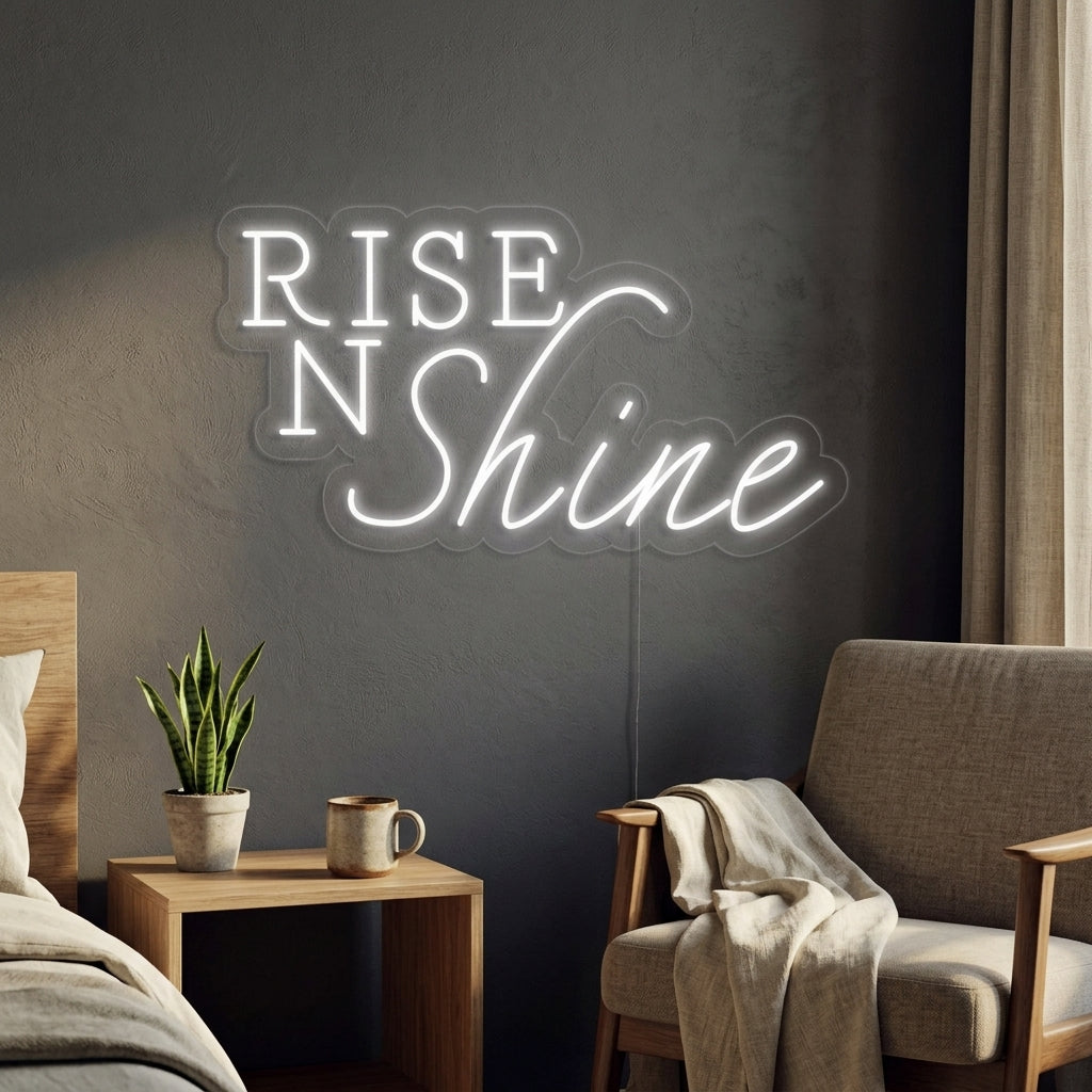 "Rise N Shine" Neonskilt