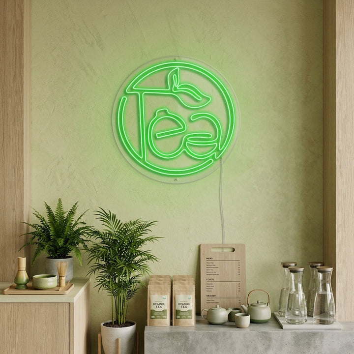 "Grønn te, Tea" Neonskilt