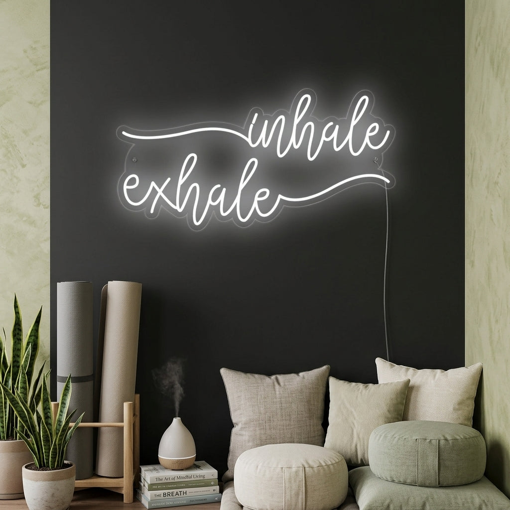 "Inhale Exhale" Neonskilt