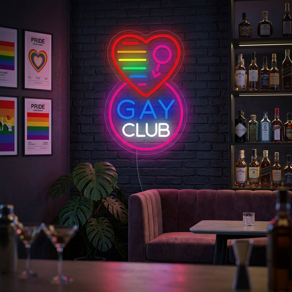 "Regnbueflagg Lgbt-Pride Unikt, Gay Club" Neonskilt