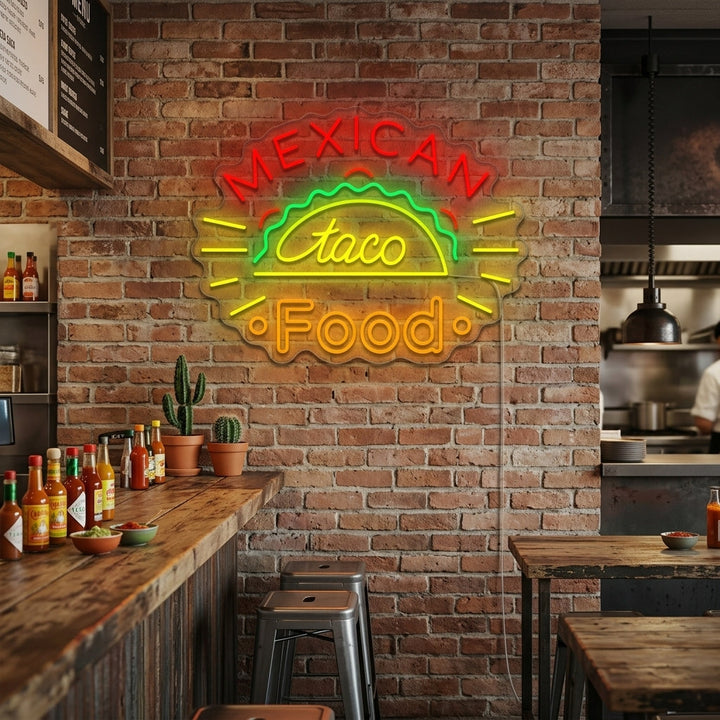 "Taco Mexican Food" Neonskilt