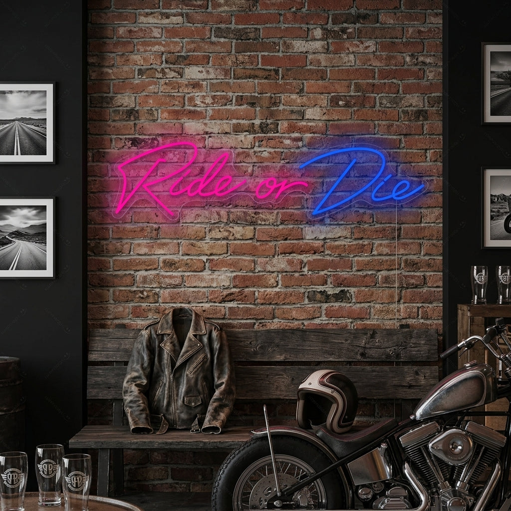 "Ride Or Die" Neonskilt